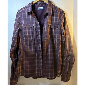 Columbia Silver Ridge Women's Plaid Shirt L Long Sleeve Button Up Travel Casual
